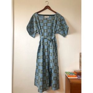 Shammy Dress by Po-em, Indigo Dyed, Block Printed